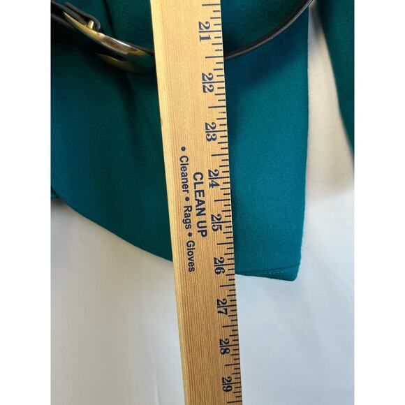 Kasper Women's 10 Aqua Long Sleeve Button Up 100% Wool Belted Waist Suit Jacket - Picture 4 of 10